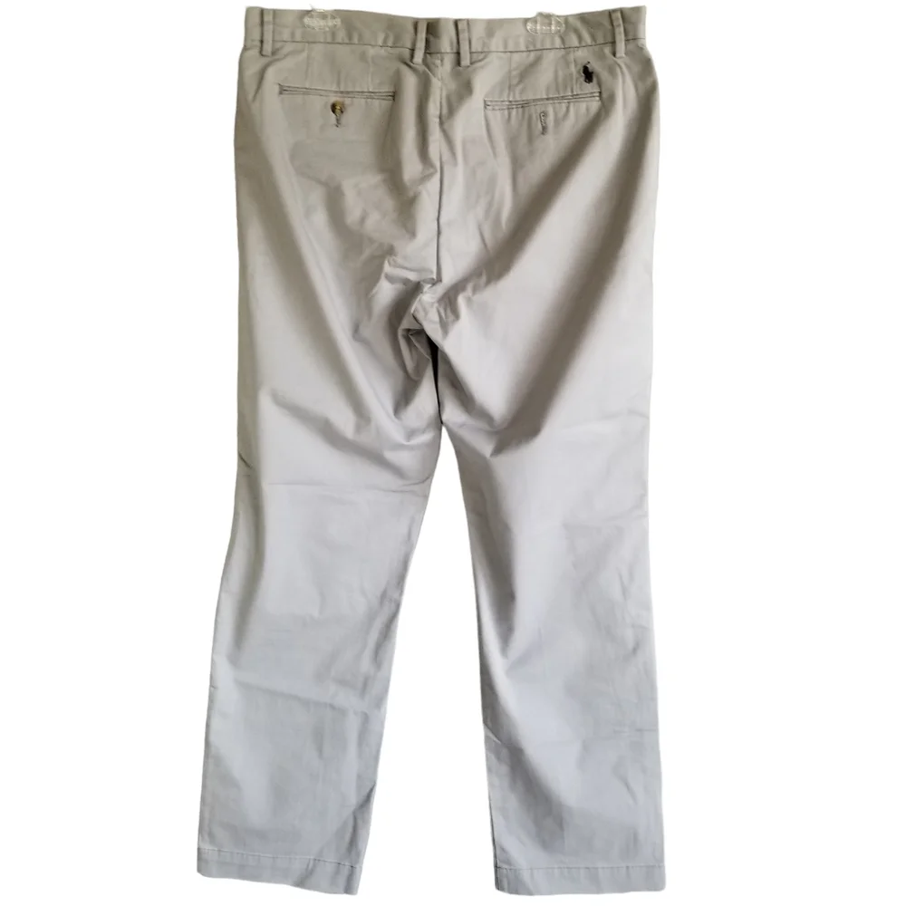 Polo Ralph‎ Lauren 35x32 Tan Classic Fit Flat Front Pants Chino Stretch